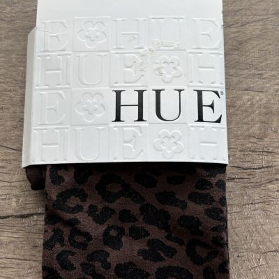 Hue Tights Control Top Size S/M Espresso Brown Black Leopard 120-170 Shelf Wear